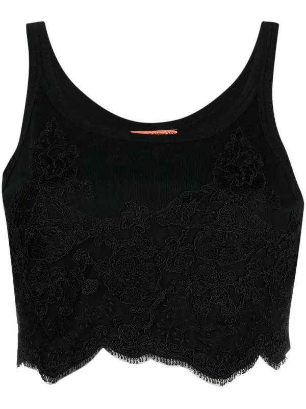 Ermanno Scervino Cropped lace-panel Top - Farfetch