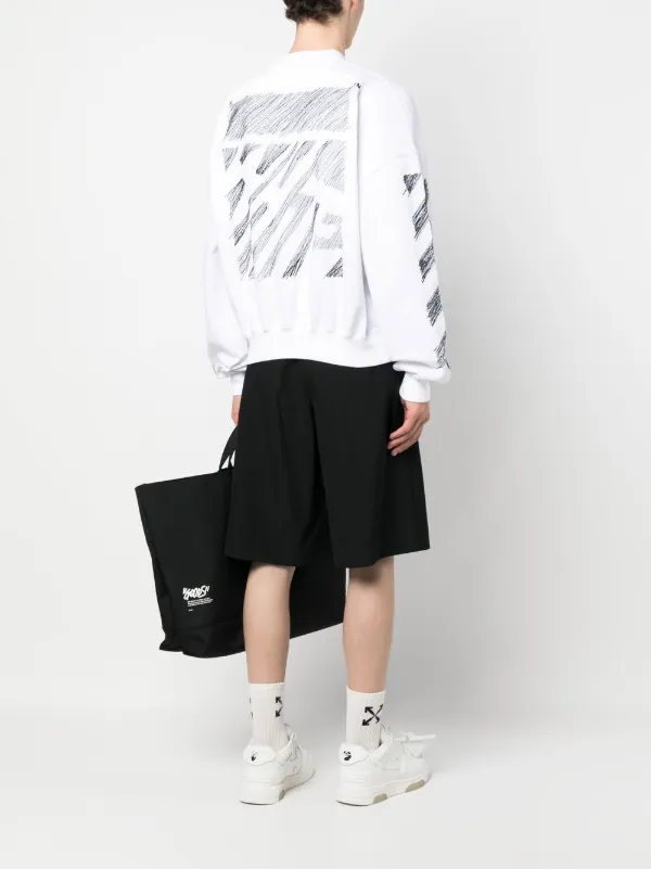 Off-White Scribble Diag-print Sweatshirt | White | FARFETCH UK