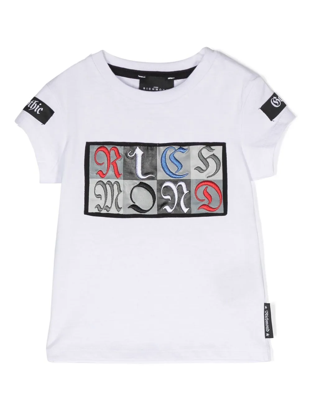 

John Richmond Junior color-block logo-print T-shirt - White