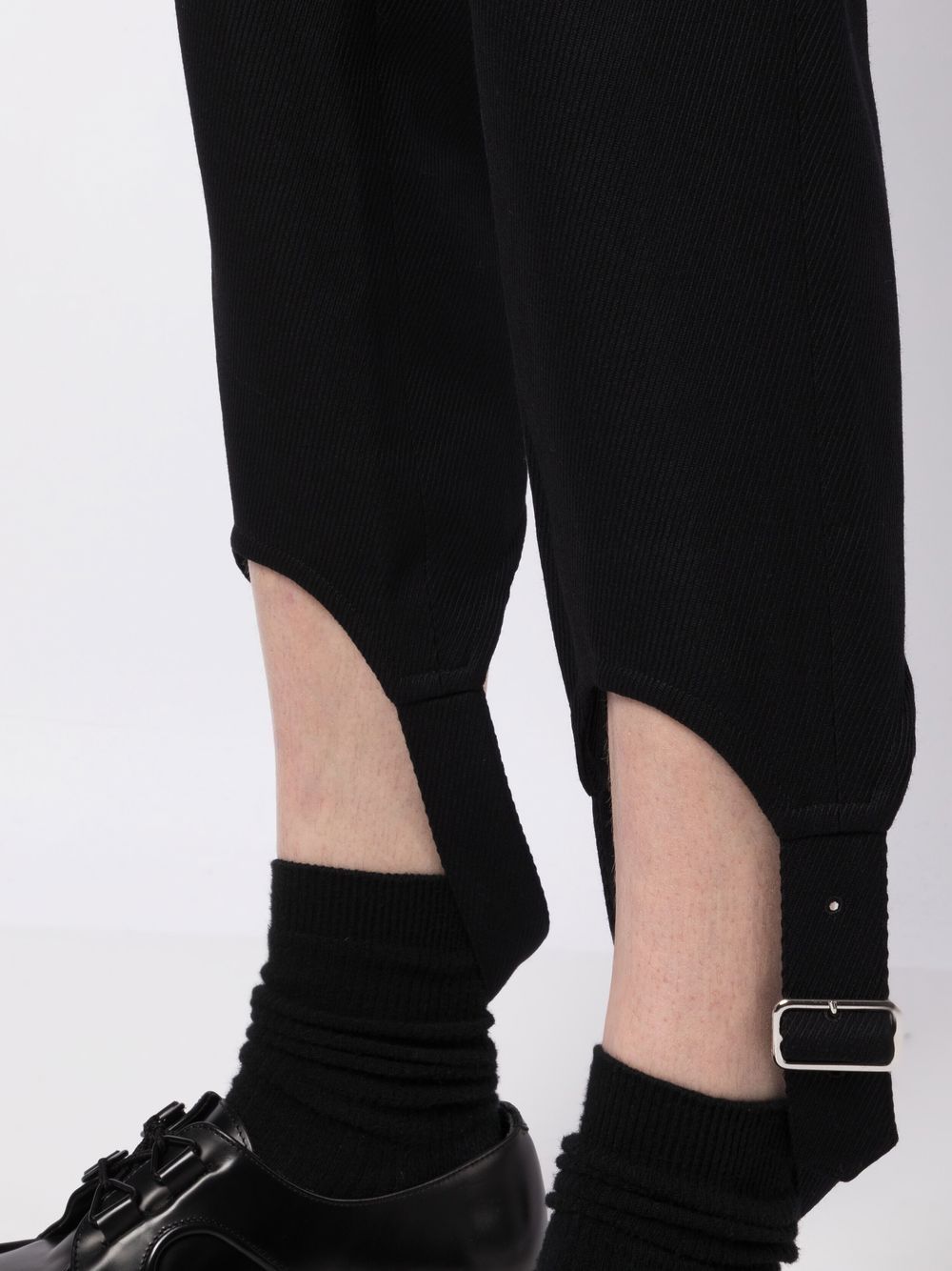Shop Comme Des Garçons Homme Deux Buckle-detail Cropped Trousers In Schwarz