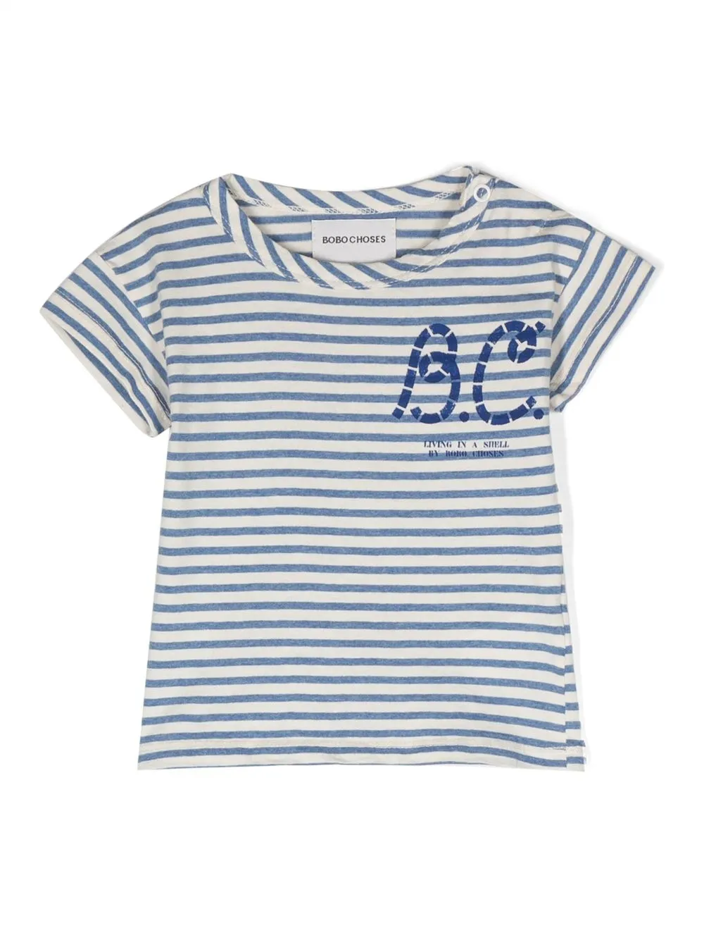 

Bobo Choses striped logo-print T-shirt - Blue