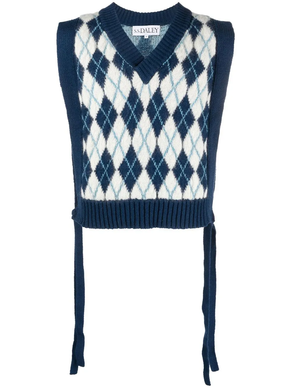 check pattern sweater vest