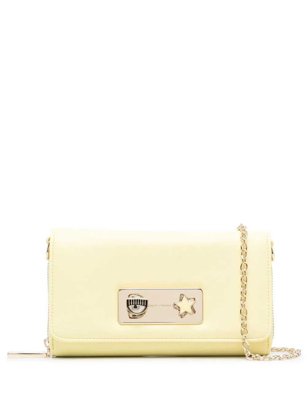 

Chiara Ferragni logo-plaque clutch bag - Yellow