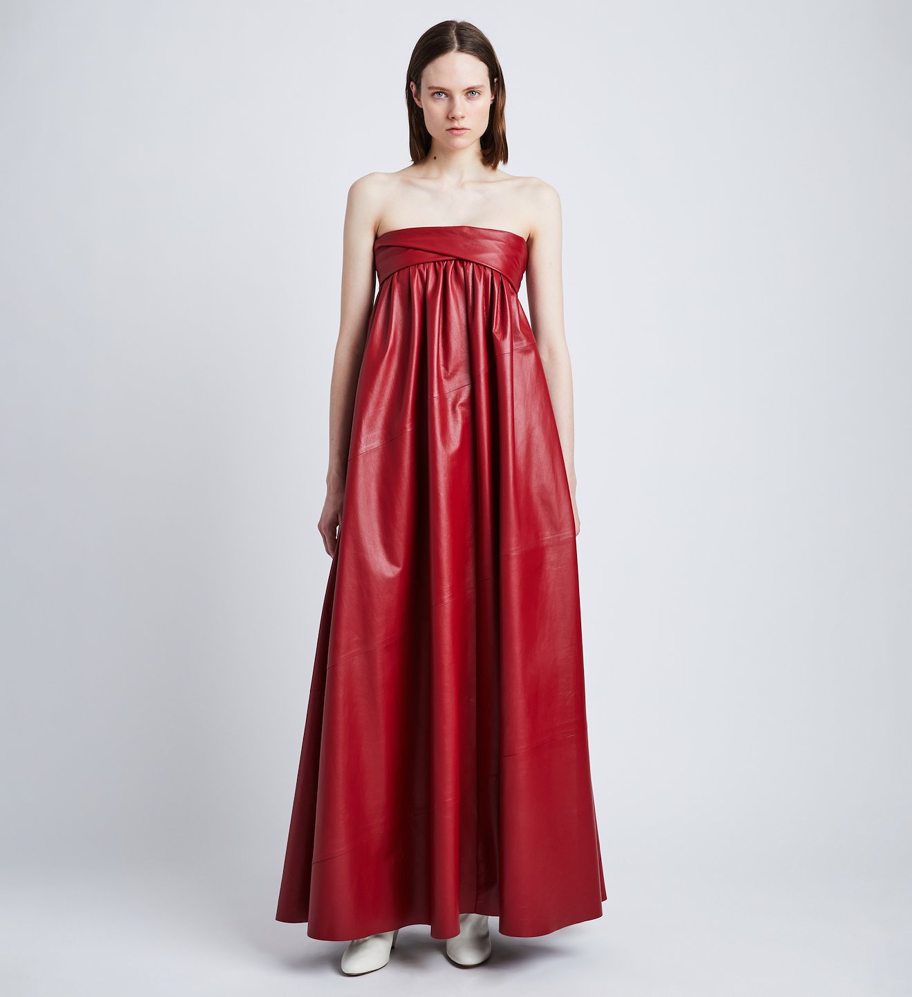 Nappa Leather Strapless Dress