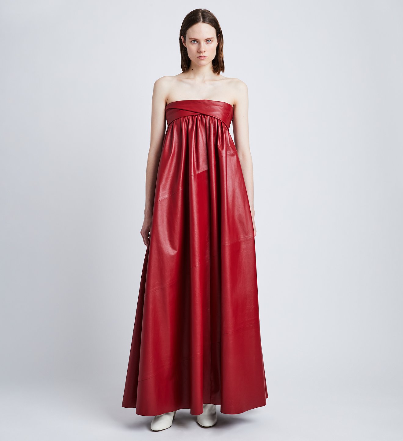 Nappa Leather Strapless Dress