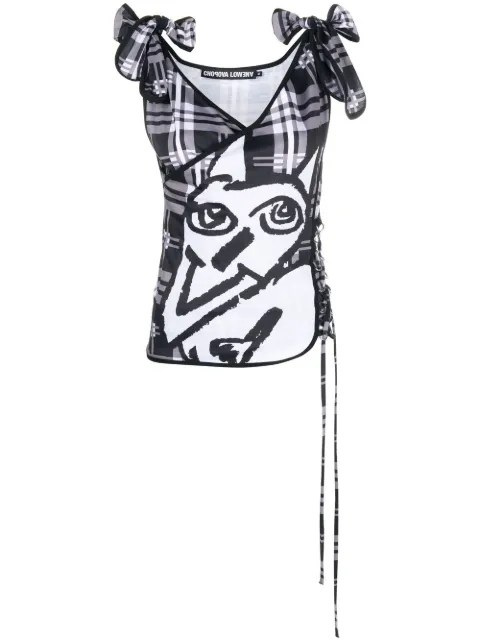 Chopova Lowena bow-embellished tie-side top