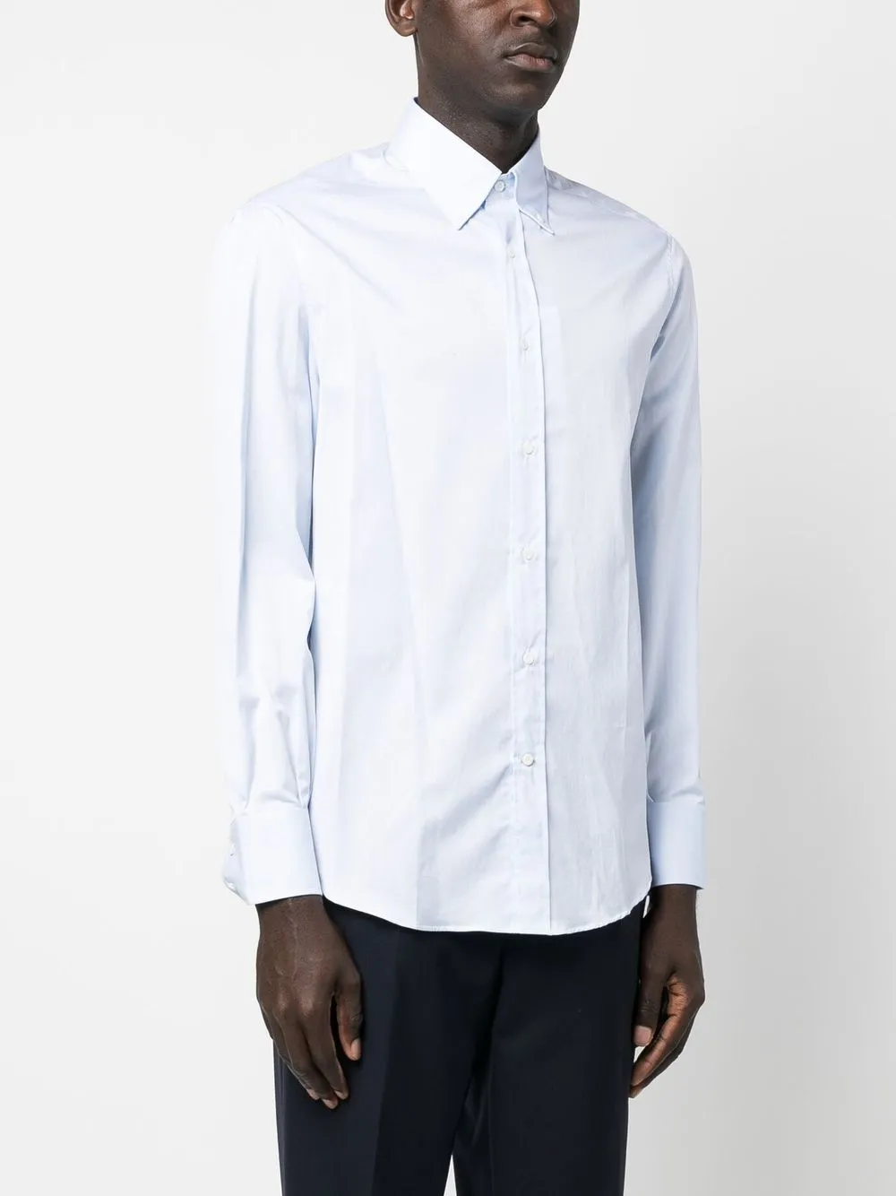 Brunello Cucinelli Slim-fit Button-down Collar Cotton-poplin Shirt In Blue