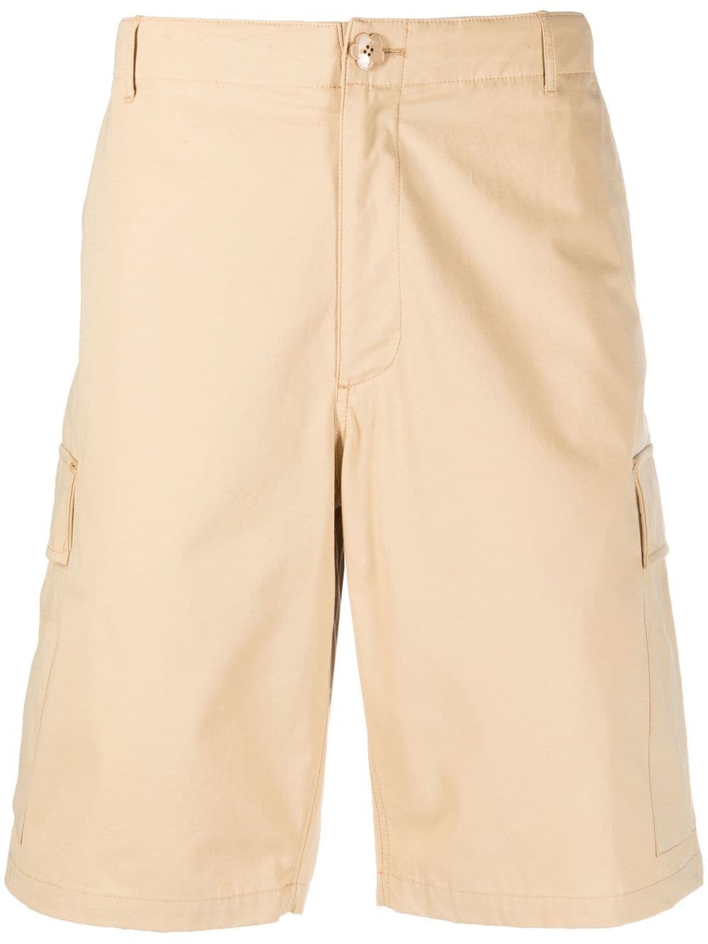 Shop Kenzo Logo-patch Cotton Cargo Shorts In Nude