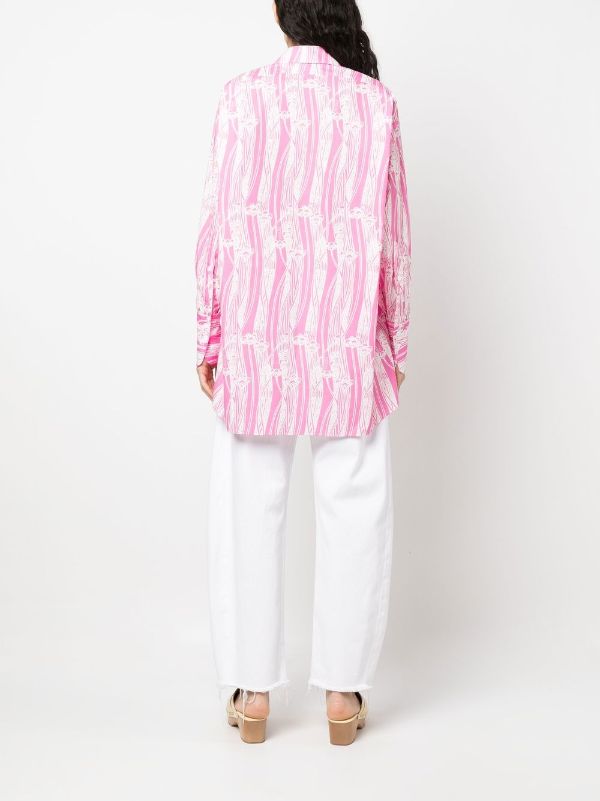 Patou abstract-print mini shirtdress - Pink