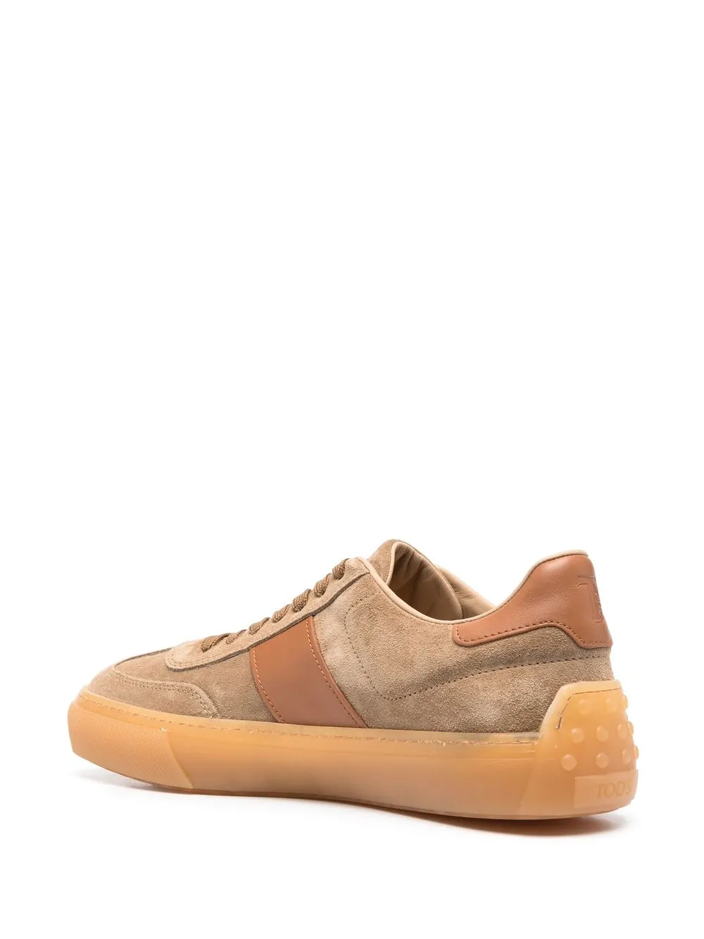 Shop Tod's Lace-up Low-top Sneakers In Braun