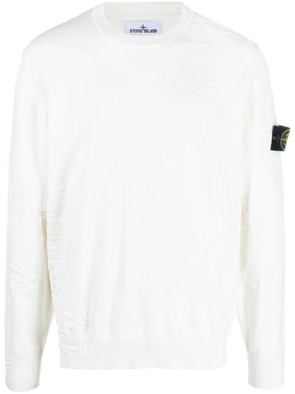 

Stone Island compass-motif crew neck jumper - White