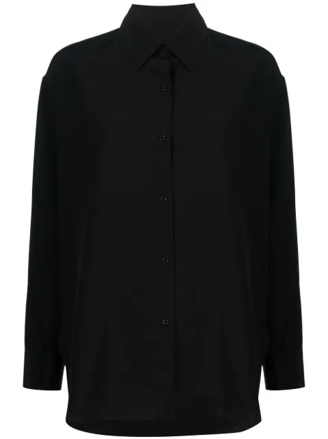 Nili Lotan camisa de seda manga larga