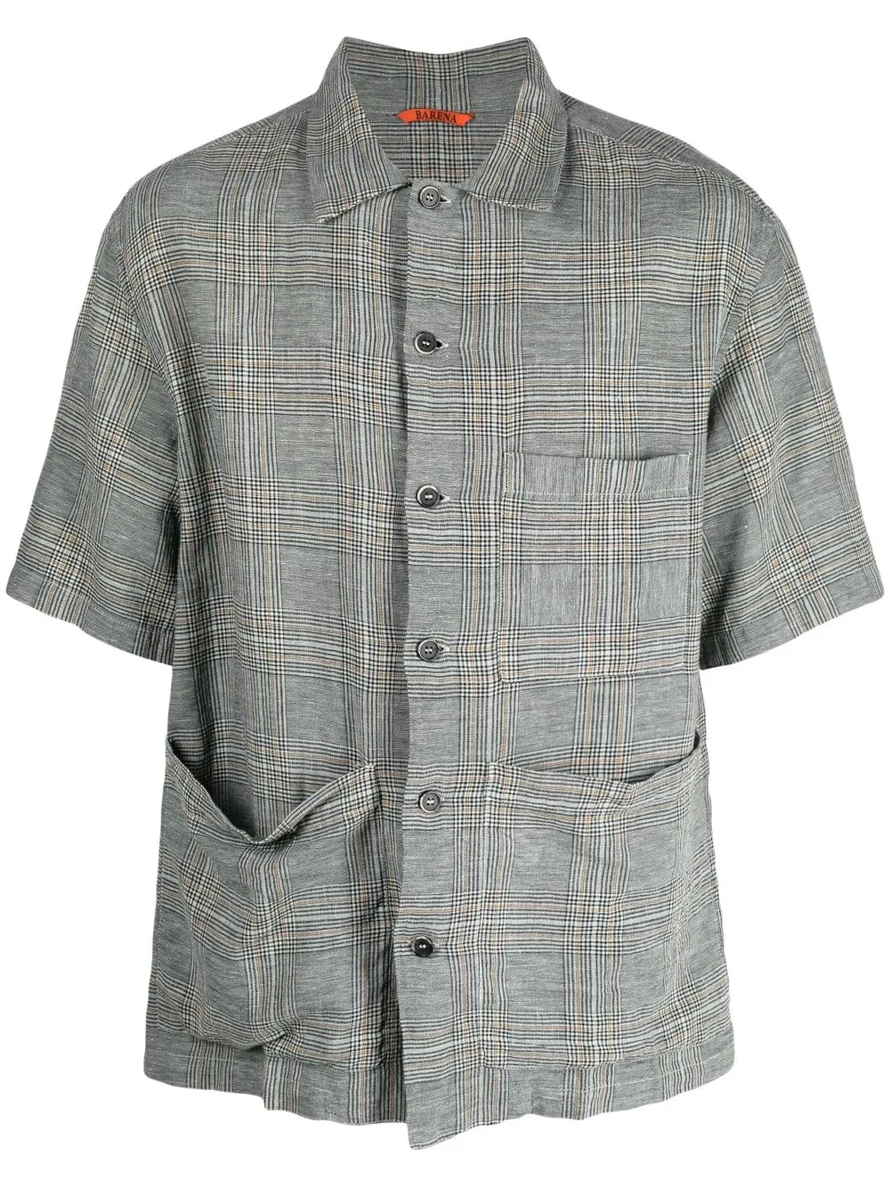 BARENA VENEZIA PLAID COTTON-LINEN SHIRT