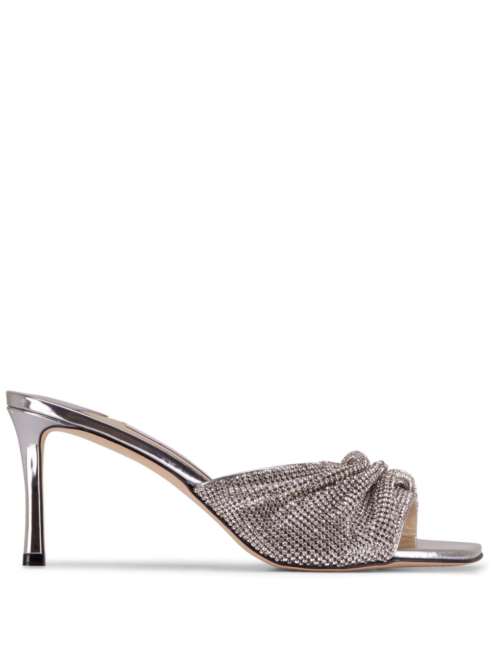 Jimmy Choo Crystal-embellished Leather Sandals In Silver