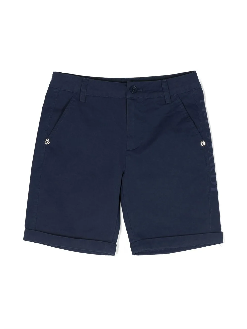 

TRUSSARDI JUNIOR side-logo chino shorts - Blue