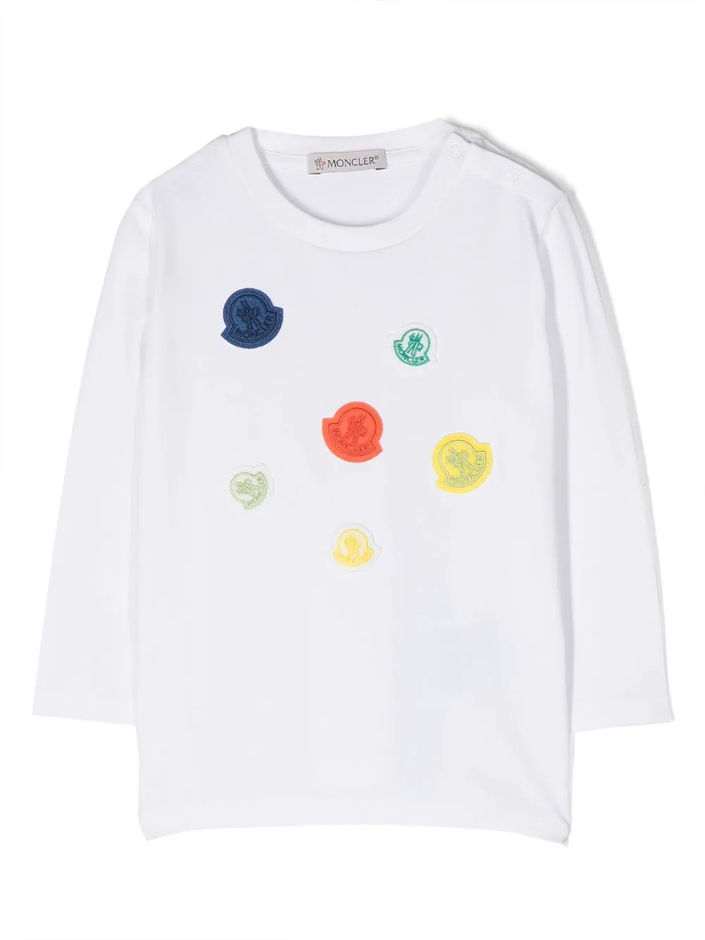 Moncler Enfant multi-logo-patch jersey top | White | Image 1
