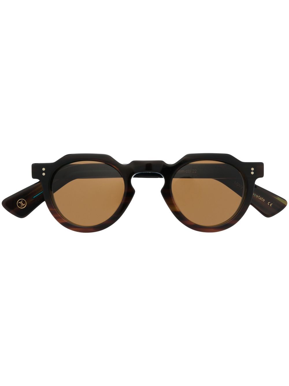 

Lesca tortoiseshell-effect round-frame sunglasses - Brown