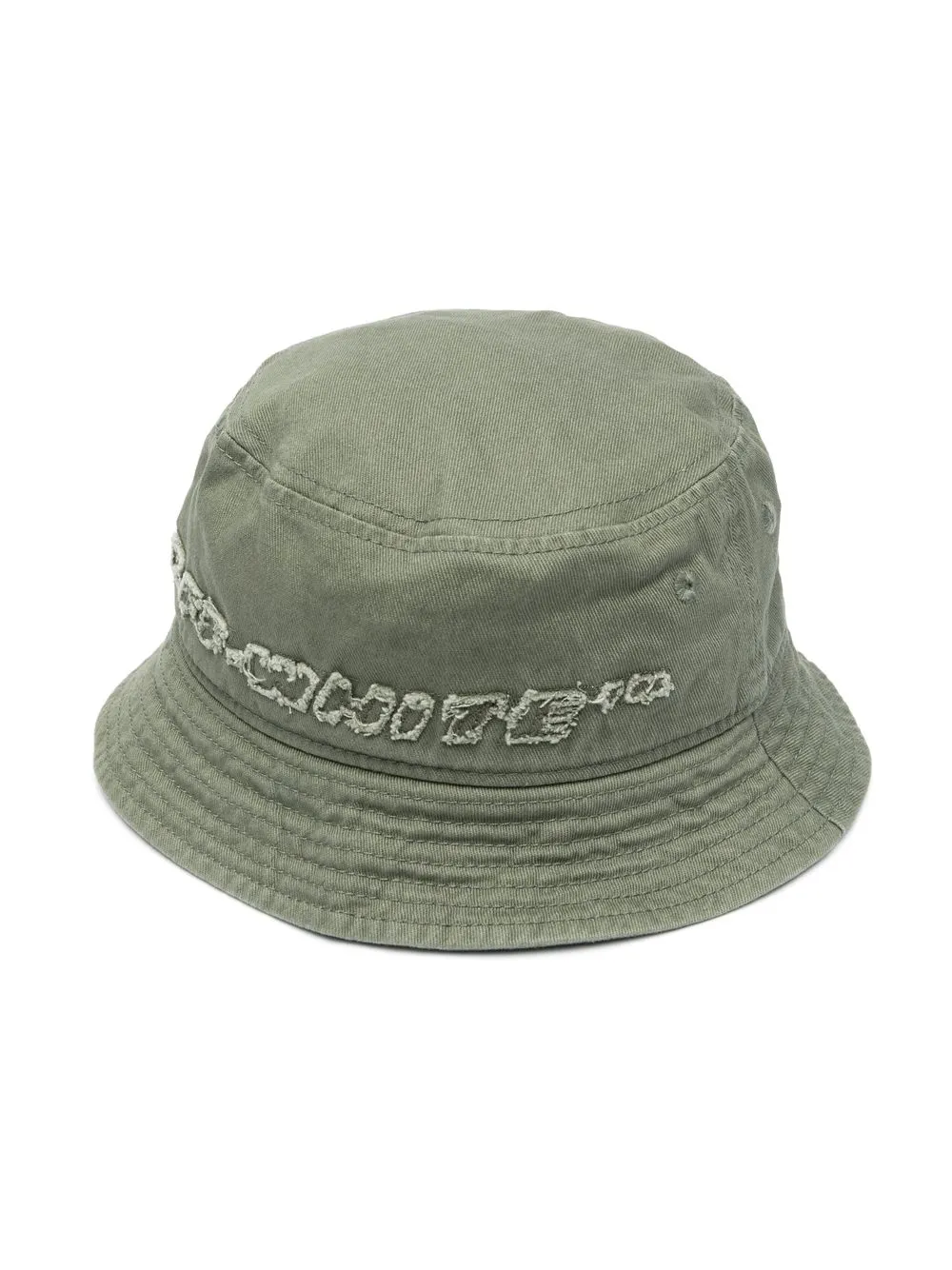 

Off-White Kids embroidered logo bucket hat - Green