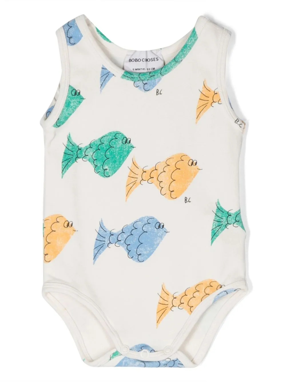 

Bobo Choses all-over fish-print bodysuit - Neutrals