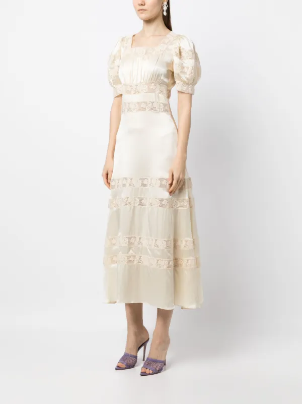 Cream tiered outlet midi dress