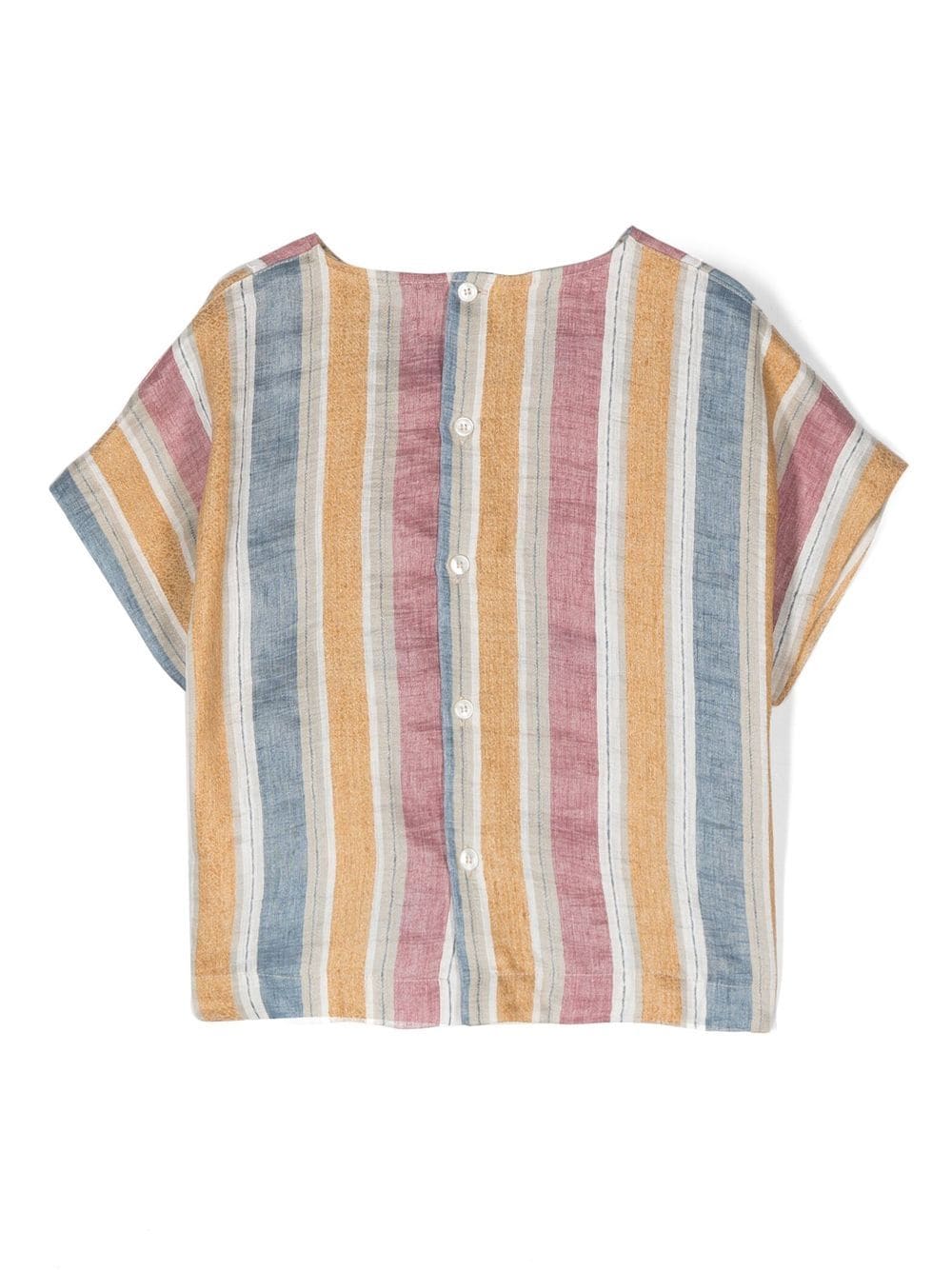 Shop Il Gufo Striped Short-sleeved Top In Blue
