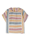 Il Gufo striped short-sleeved top - Blue