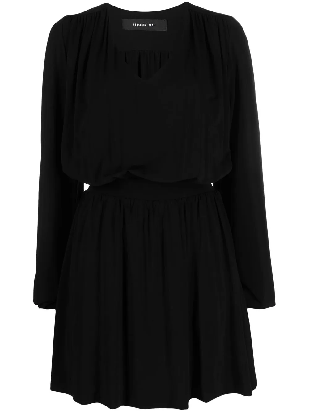 

Federica Tosi gathered-detail V-neck dress - Black