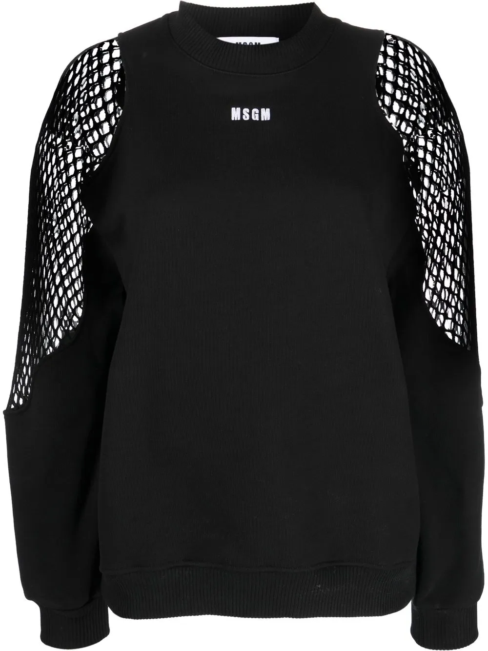 

MSGM fishnet-style detail sweatshirt - Black