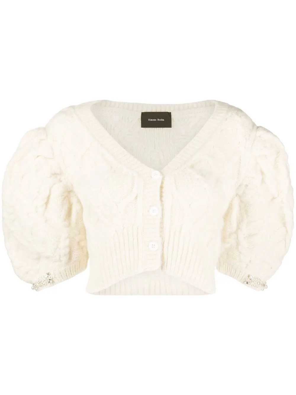 

Simone Rocha cable-knit cropped cardigan - Neutrals