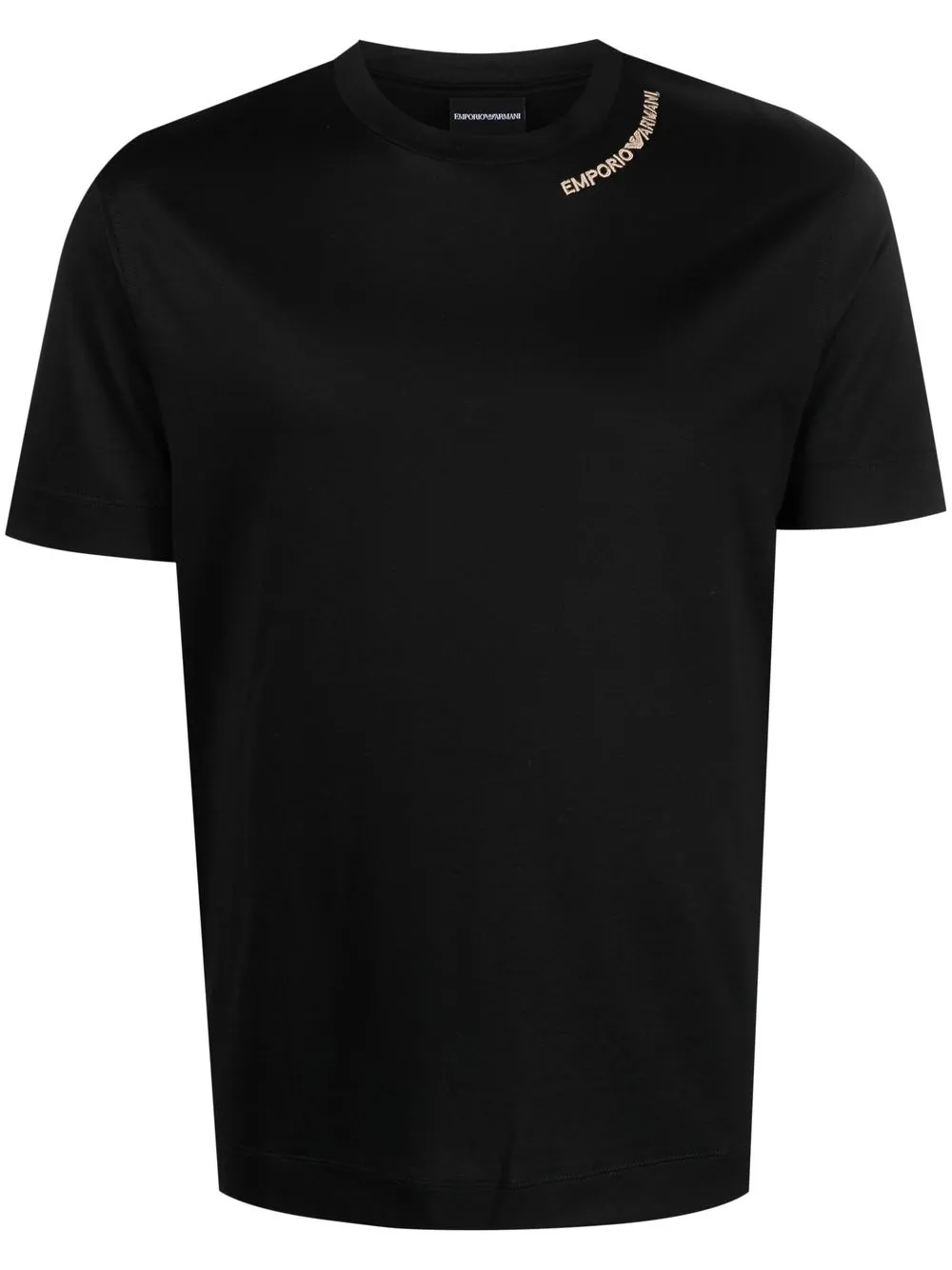 

Emporio Armani logo-embroidered shortsleeved T-shirt - Black