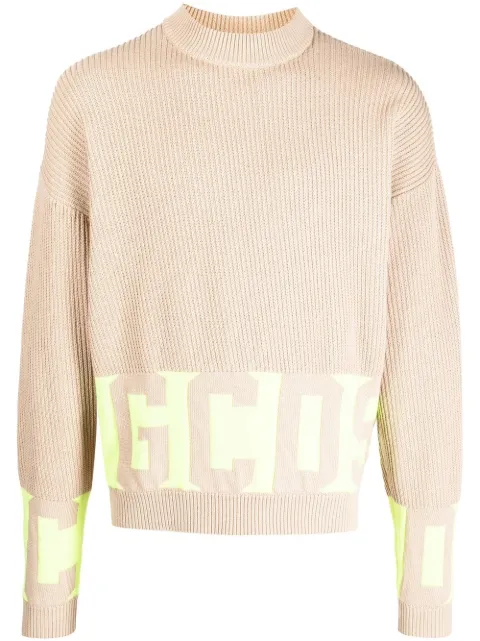 GCDS logo-lettering rib-knit jumper