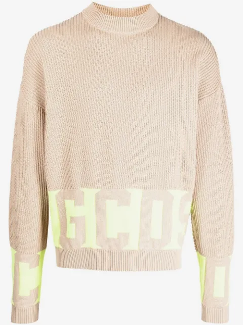 GCDS logo-lettering rib-knit jumper
