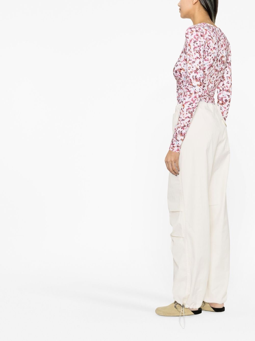 Shop Isabel Marant Étoile Abstract-print Bodysuit In Neutrals