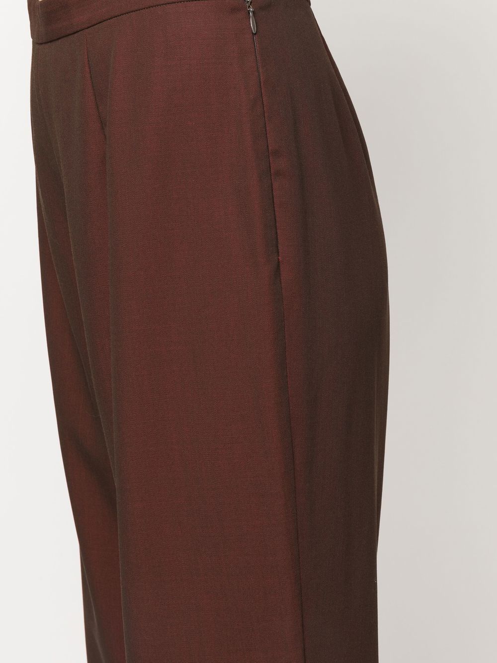 Pre-owned Jean Paul Gaultier 羊毛高腰长裤（ 1990年代典藏款 ） In Bordeaux