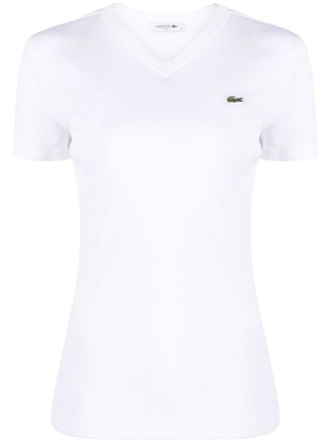 Lacoste - logo-patch V-neck T-shirt