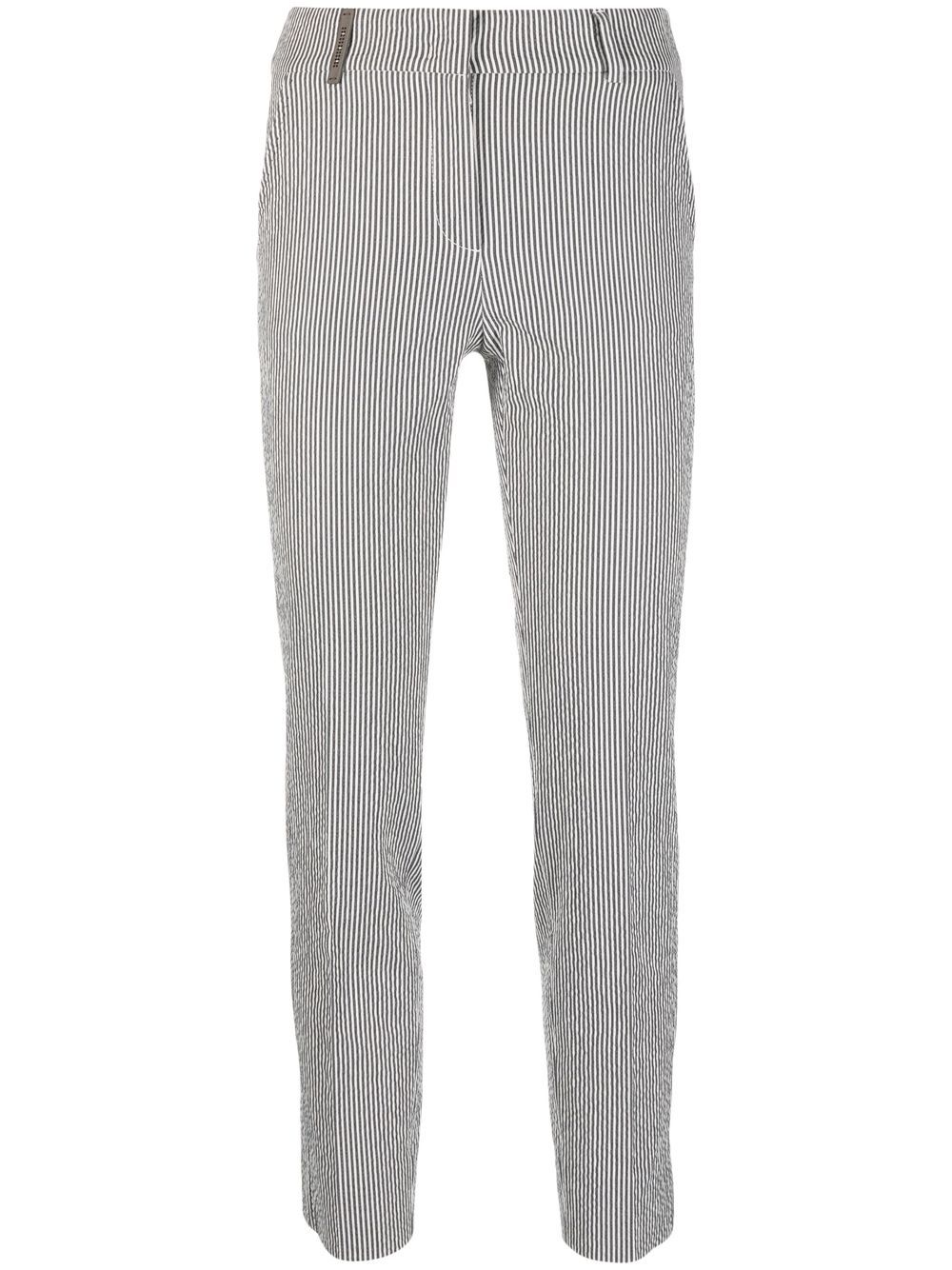 

Peserico slim-cut stripe-print trousers - Grey