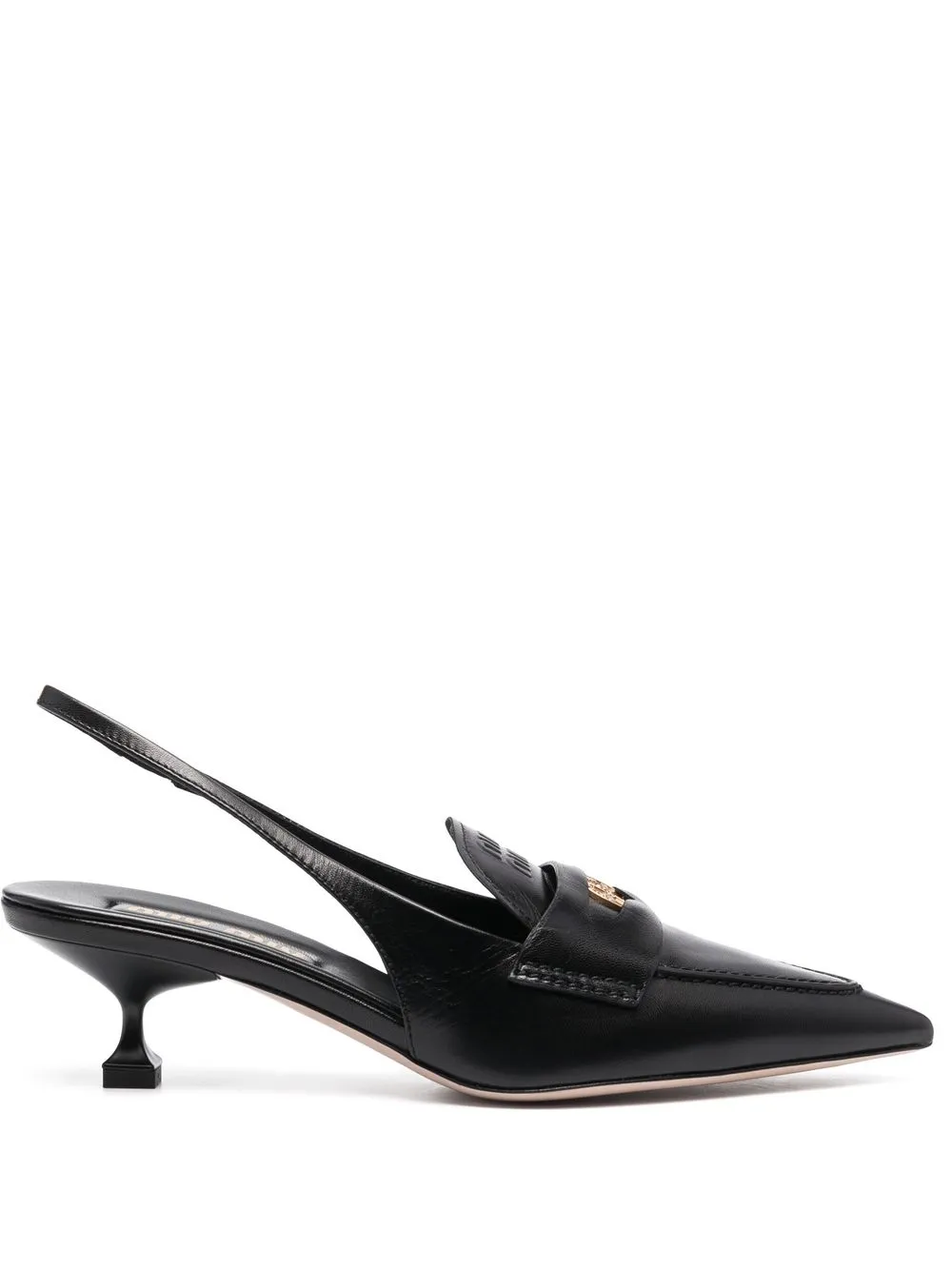 Miu Miu Leather Sling-back Pumps In Black