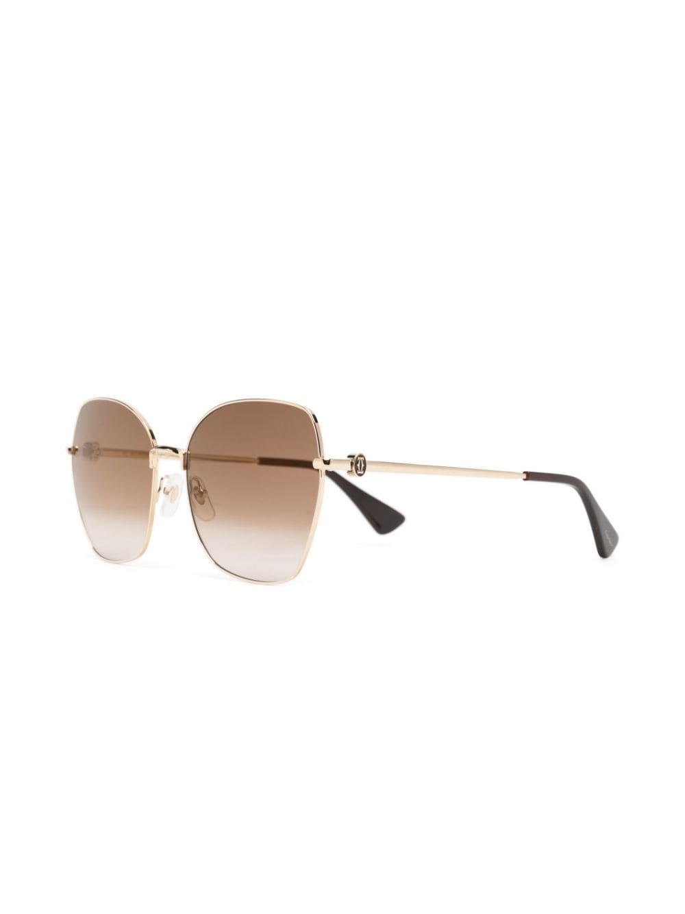 Shop Cartier Engraved-detail Sunglasses In Gold