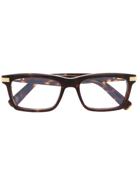 Cartier Eyewear lentes con armazón cuadrada y detalle grabado