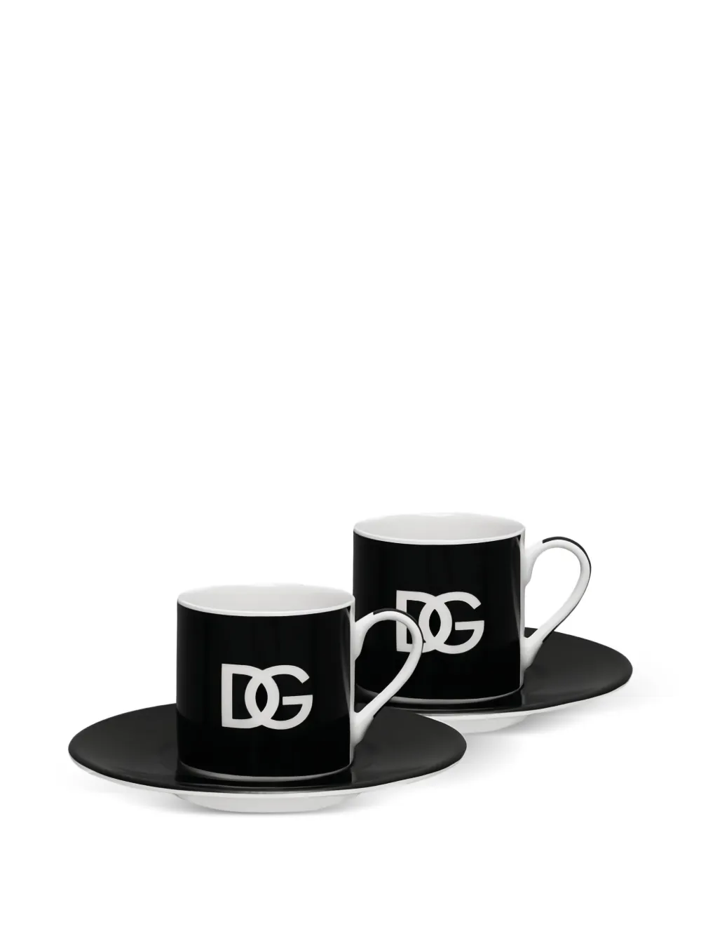 Dolce & Gabbana DG logo porcelain set of two espresso cups | Black | Image 1