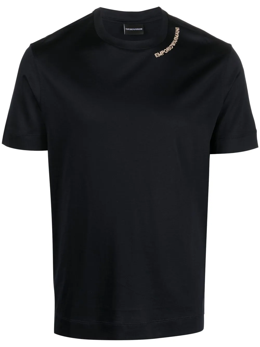 

Emporio Armani logo-embroidered shortsleeved T-shirt - Blue