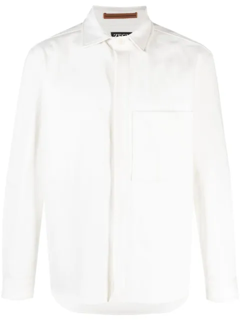 Zegna patch-pocket long-sleeved shirt 