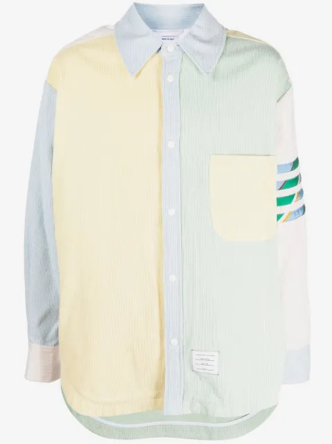 Thom Browne panelled-design pastel shirt