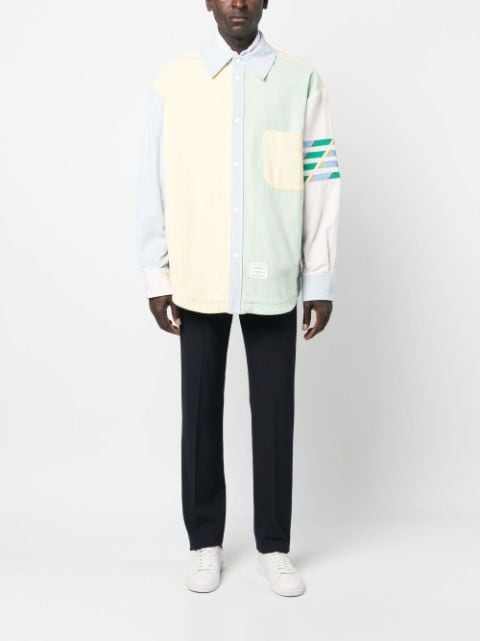 panelled-design pastel shirt