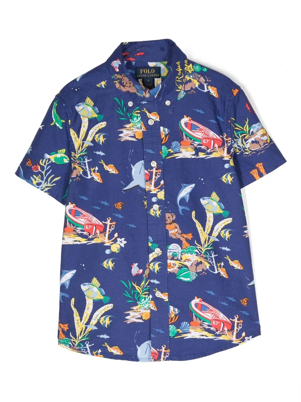 

Ralph Lauren Kids graphic-print short-sleeved T-shirt - Blue