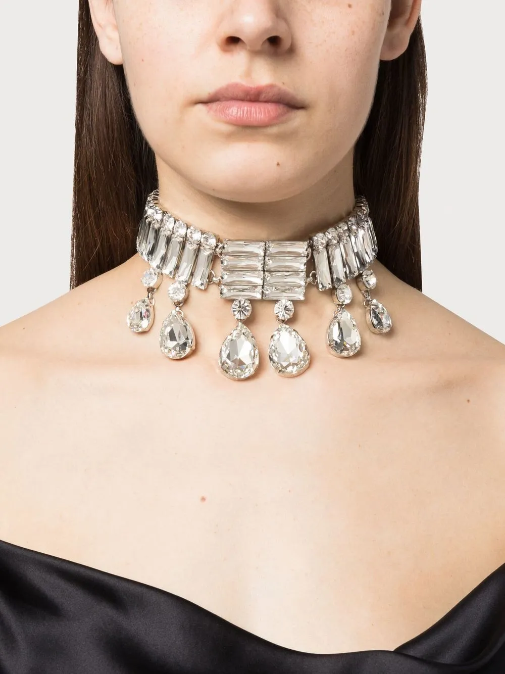 AREA Choker met kristallen - Zilver