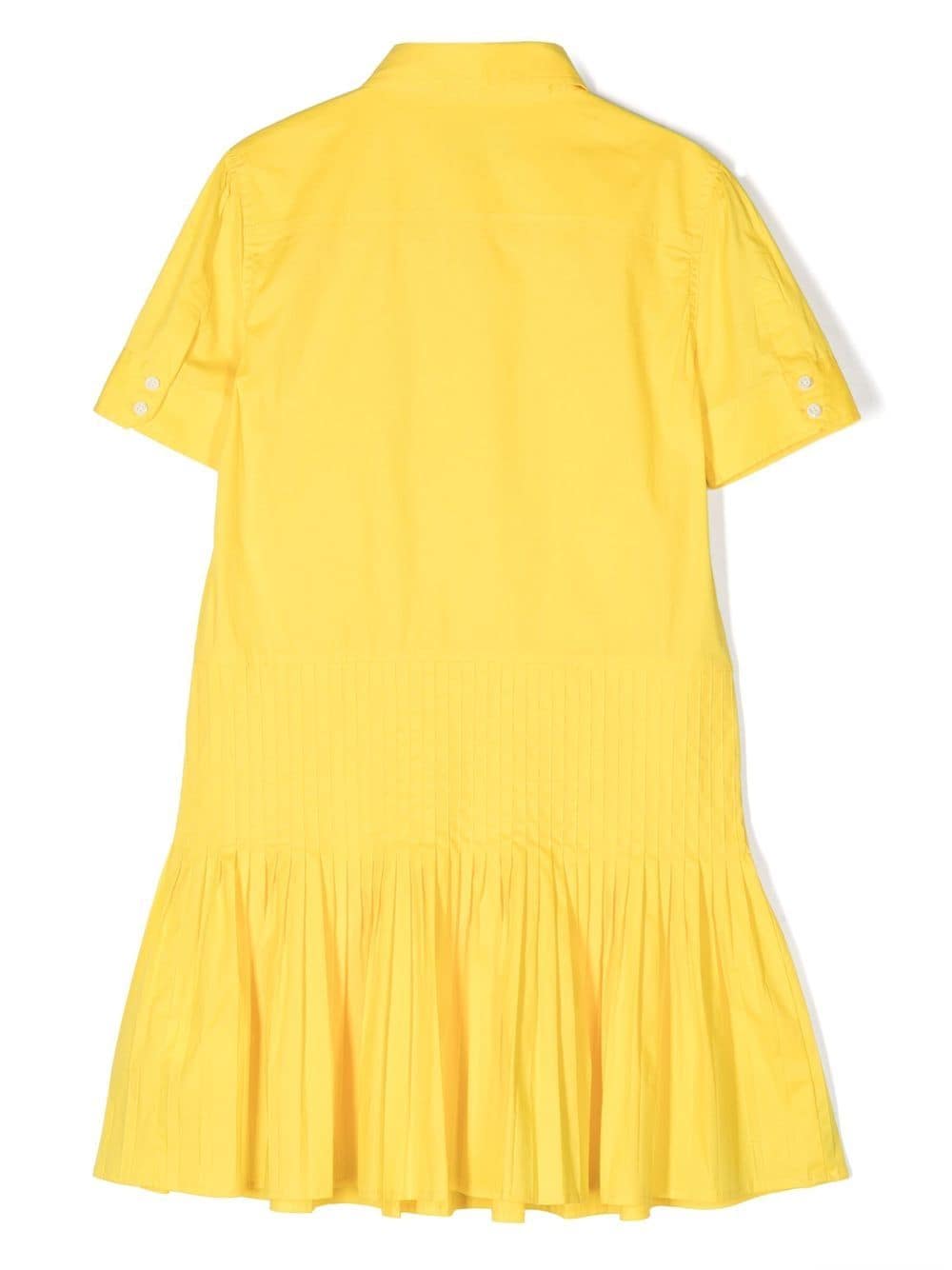 Shop Dsquared2 Knife-pleated Buttoned Shirt Dress In Yellow