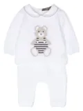 Little Bear knitted cotton pants - White