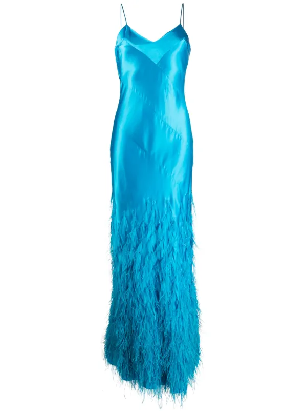 cult gaia satin dress Cult Gaia Doe Dress in Blue