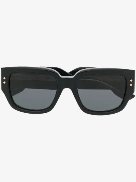 Gucci Eyewear 로고 스퀘어 프레임 선글라스